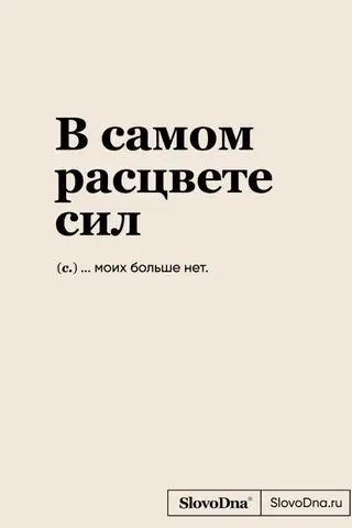 В самом расцвете сил. Блокнот SlovoDna