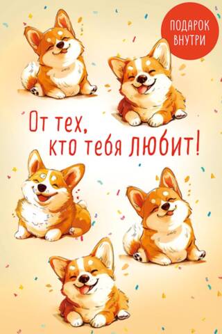 Открытка. От тех, кто тебя любит! Корги