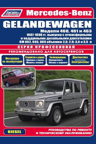 Mercedes-Benz GELANDEWAGEN Models 460, 461, 463 1987-1998 with naturally aspirated and turbocharged diesel engines OM 602, 603, 606 with a volume of 2.5; 2.9; 3.0 and 3.5 liters
