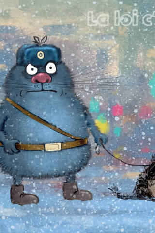 Postcard. Blue cats. The law is the law.