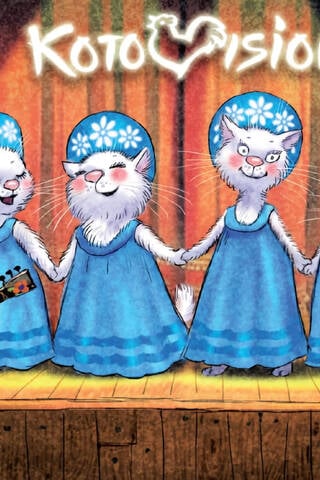 Postcard. Blue cats. Catvision.