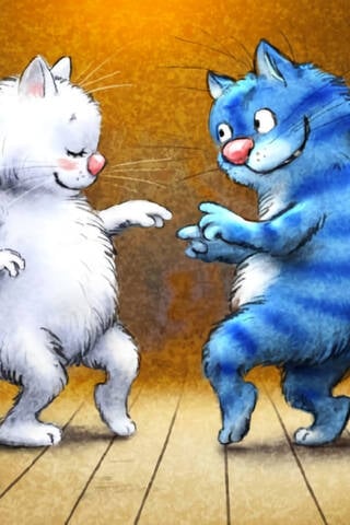 Postcard. Blue Cats. Boogie-Woogie.