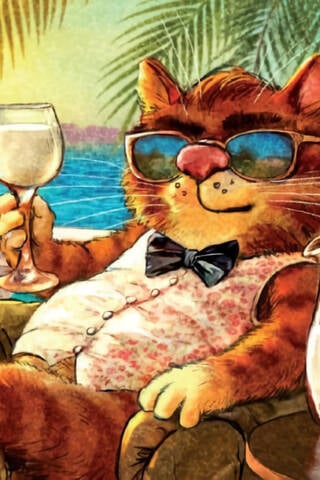 Postcard. Blue cats. Hawaii.