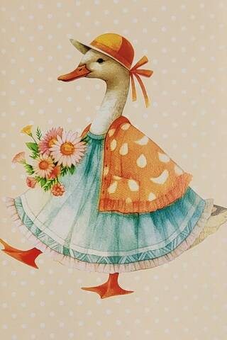 Money envelope. For a birthday. Duck in a sundress.