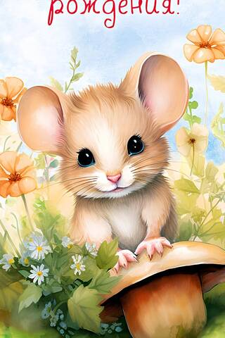 Money envelope. Happy birthday! Mouse.
