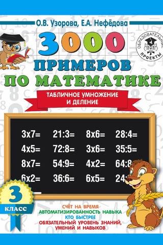 3000 Math Examples. 3rd Grade. Multiplication and Division Tables.