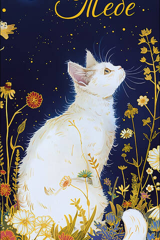 Money envelope. For you. Cat under the moon.
