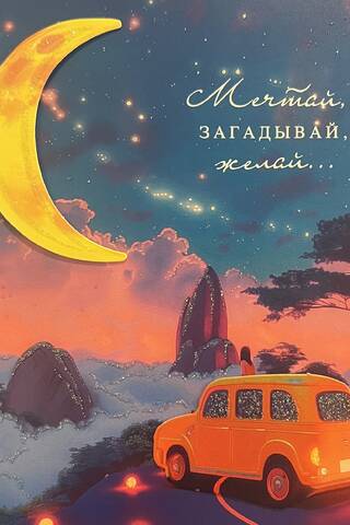 Открытка. Мечтай, загадывай, желай...