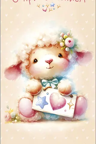 Envelope for money. With an addition. Lamb