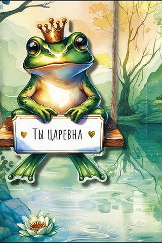 Postcard. You are a princess. Frog.