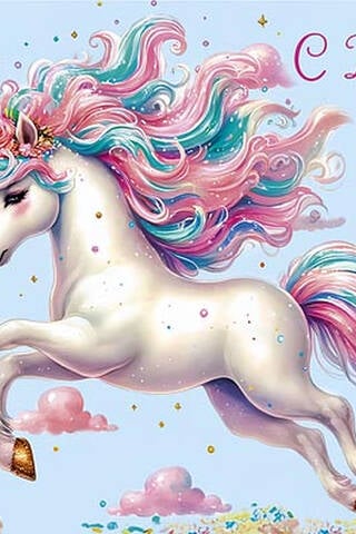 Money envelope. Happy birthday! Magical unicorn.
