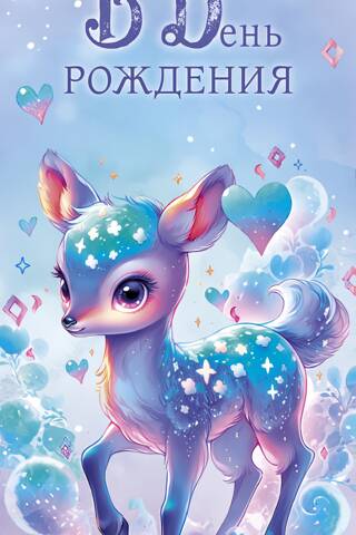 Money envelope. For your birthday. Magical deer.