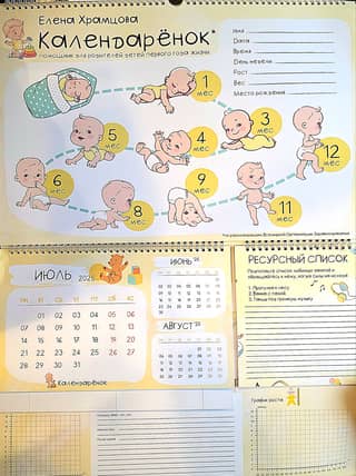 Calendar. A helper for parents of children in their first year of life.