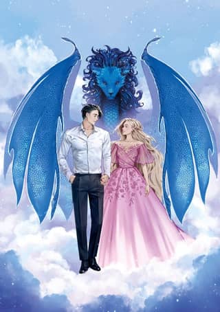 A postcard from the deluxe edition of Anne Jane's novel "The Black Dragon's Heir"