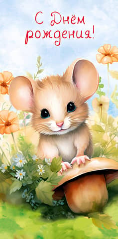 Money envelope. Happy birthday! Mouse.