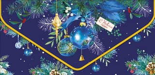 Money envelope. Happy New Year! Christmas tree decorations.