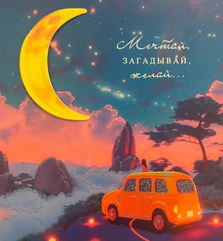 Postcard. Dream, make a wish, wish...