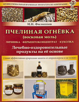 Bee moth (wax moth). Larva, enzyme concentrate. Pupa. Medicinal and health products based on it.