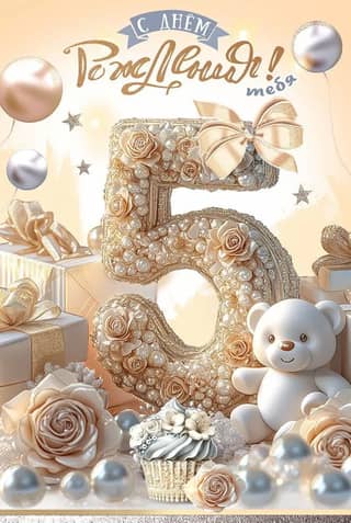 Postcard. Happy birthday to you! 5 years old!