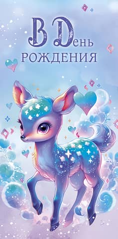 Money envelope. For your birthday. Magical deer.
