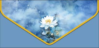 Money envelope. Sky blue with a white lotus.