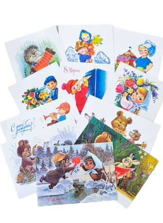 A set of 12 postcards. Spring joys.