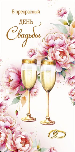 Конверт для денег. В прекрасный день Свадьбы. Шампанское