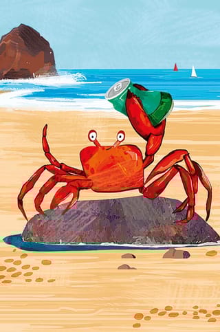 Открытка. Краб