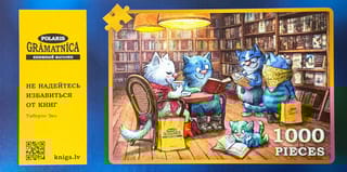Пазл. Синие коты в книжном кафе