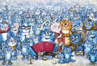 Открытка. Синие коты. Котофеевка