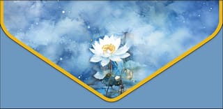 Конверт для денег. Небесно-голубой с белым лотосом