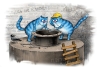Открытка. Синие коты. Здесь не клюет!
