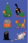 Открытка. Новогодние котики