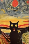 Открытка. Кричащий кот