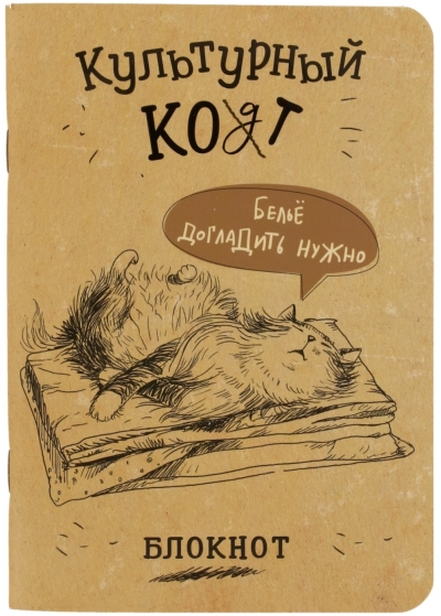 Блокнот «Культурный кот. Белье догладить нужно»