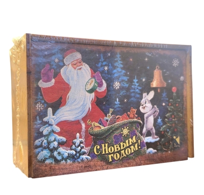 С Новым годом! Флажки деревянные на елку