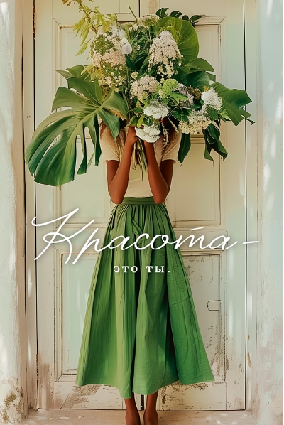 Открытка.  Красота - это ты