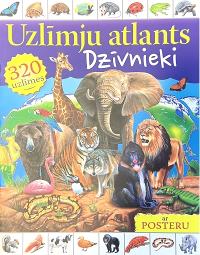 Uzlīmju atlants.  Dzīvnieki. Атлас с наклейками