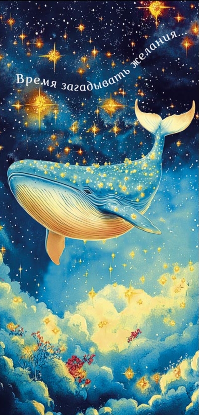 Конверт для денег. Время загадывать желания… Кит