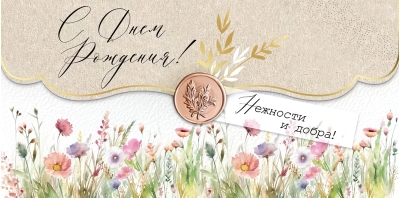 Конверт для денег. С Днем рождения! Нежности и добра!