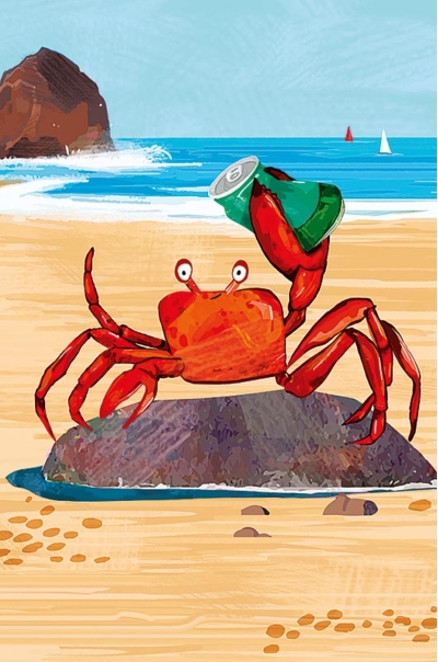 Открытка. Краб