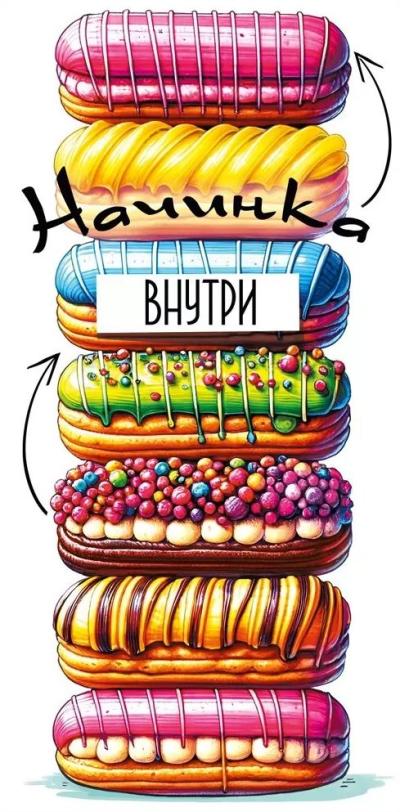 Конверт для денег. Начинка внутри. Эклеры
