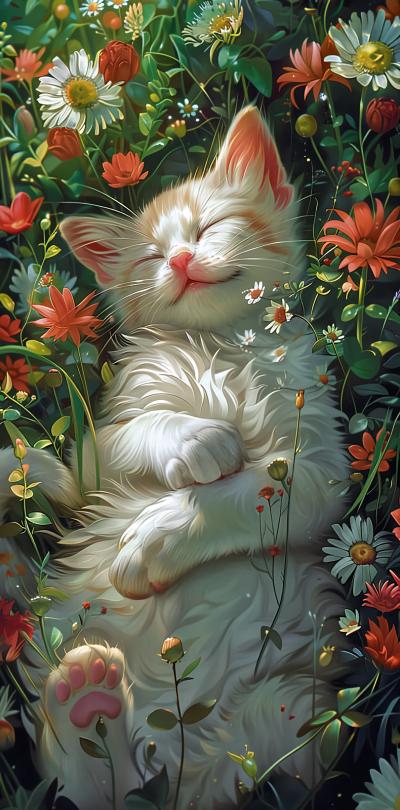 Конверт для денег. Котик в траве