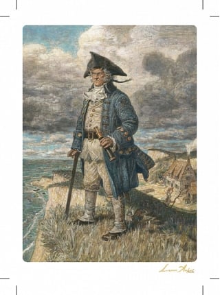 Открытка. Остров сокровищ. Старый пират