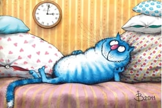 Открытка. Синие коты. Повелитель времени