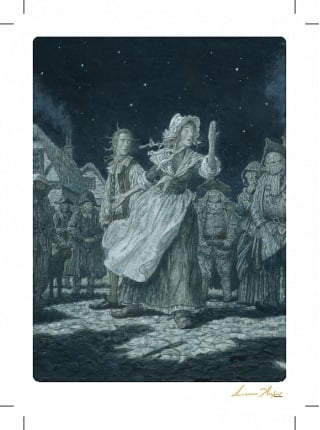 Открытка. Остров сокровищ. Джим с матерью в окружении жителей деревни