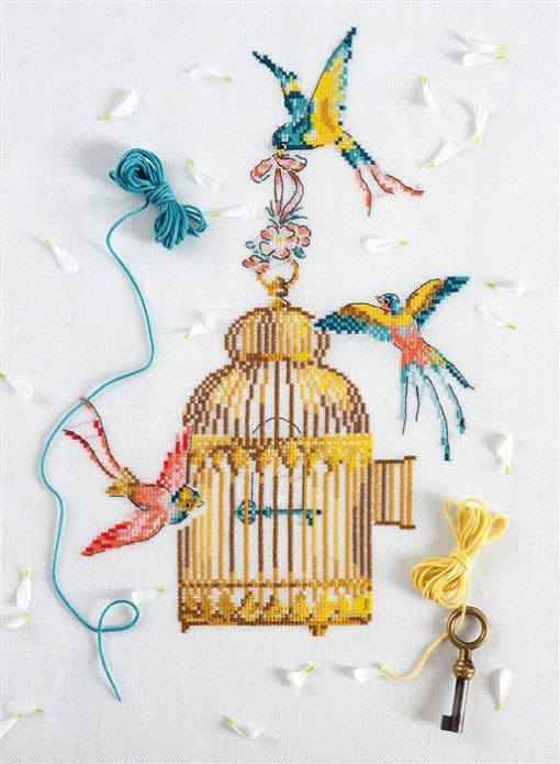 French cross stitch. Gorgeous flowers and birds by Helene le Berr. 20 major schemes