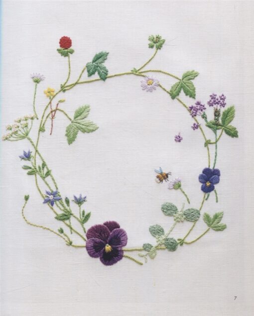 Kazuko Aoki Japanese Garden. Delicate floral embroidery