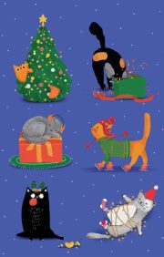 Postcard. New Year's cats