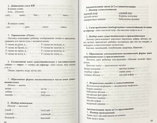 Card index of tasks for automating correct pronunciation and differentiation of simple sounds of the Russian language (t - t', d - d', k - k', g - g', x - x')